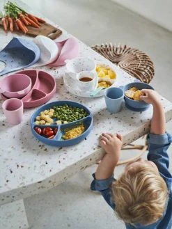 Bavoir Avec Récupérateur En Silicone Blanc Terrazzo - Vertbaudet -Hape Boutique bavoir avec recuperateur en silicone 3