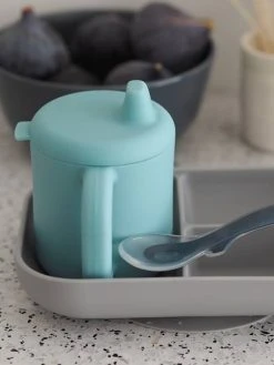 Coffret D’apprentissage 3 Pièces BEABA En Silicone Rose - Beaba -Hape Boutique coffret dapprentissage 3 pieces beaba en silicone 2