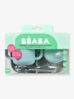Coffret D’apprentissage 3 Pièces BEABA En Silicone Rose - Beaba -Hape Boutique coffret dapprentissage 3 pieces beaba en silicone 5