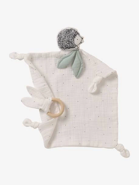 Doudou Carré En Coton Bio* Et Polyester + Hochet Rond LOVELY NATURE Blanc Moyen Uni Avec Decor - Vertbaudet 1 Doudou Carré En Coton Bio* Et Polyester + Hochet Rond LOVELY NATURE Blanc Moyen Uni Avec Decor - Vertbaudet
