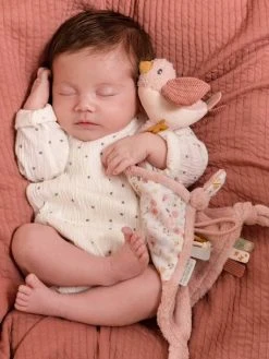 Doudou Carré Oiseau - Flowers & Butterflies - LITTLE DUTCH Rose Pâle - Little Dutch -Hape Boutique doudou carre oiseau flowers butterflies little dutch 2
