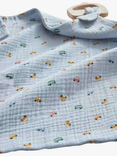 Doudou En Gaze De Coton + Hochet Bois EN VOITURE SIMON Multicolore - Vertbaudet 5 Doudou En Gaze De Coton + Hochet Bois EN VOITURE SIMON Multicolore - Vertbaudet – Image 5