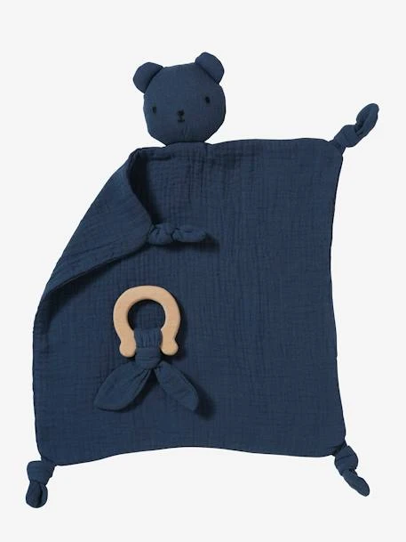 Doudou En Gaze De Coton + Hochet Rond Vert - Vertbaudet 1 Doudou En Gaze De Coton + Hochet Rond Vert - Vertbaudet