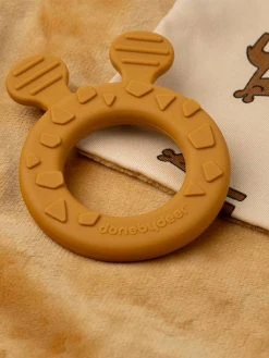 Doudou Plat Attache Sucette - DONE BY DEER Moutarde - Done By Deer -Hape Boutique doudou plat attache sucette done by deer 4