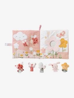 Grand Livre D'éveil Et Marionnettes à Doigts En Velours PAYS ROSE Multicolore - Vertbaudet -Hape Boutique grand livre deveil et marionnettes a doigts en velours pays rose 2