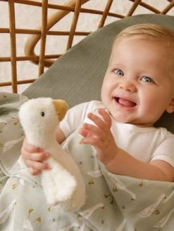 Hochet Couineur Little Goose - LITTLE DUTCH Blanc - Little Dutch -Hape Boutique hochet couineur little goose little dutch 3