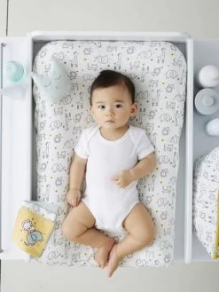 Housse De Matelas à Langer En Coton Ivoire Imprimé - Vertbaudet -Hape Boutique housse de matelas a langer en coton 3