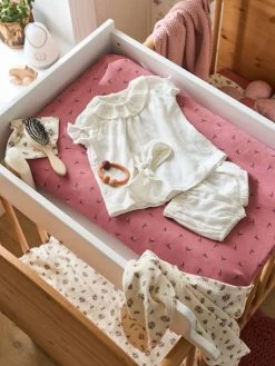 Housse De Matelas à Langer En Jersey Bois De Rose Imprimé - Vertbaudet -Hape Boutique housse de matelas a langer en jersey 3