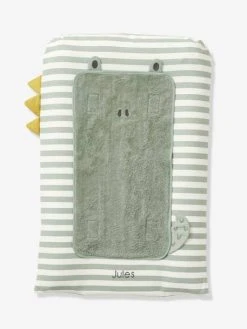 Housse Pour Matelas à Langer Personnalisable TREK Rayé Vert - Vertbaudet