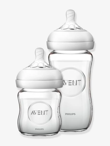 Kit Nouveau-né : 2 Biberons En Verre (125 + 240 Ml) Philips AVENT Natural Transparent - Philips Avent 1 Kit Nouveau-né : 2 Biberons En Verre (125 + 240 Ml) Philips AVENT Natural Transparent - Philips Avent
