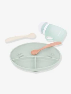 Kit Repas Silicone BABYMOOV Grow’Isy Vert/terracotta - Babymoov -Hape Boutique kit repas silicone babymoov growisy 2