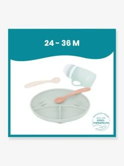 Kit Repas Silicone BABYMOOV Grow’Isy Vert/terracotta - Babymoov -Hape Boutique kit repas silicone babymoov growisy 3