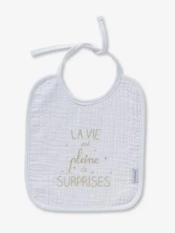 Les 3 Bavoirs à Liens En Gaze De Coton Blanc/gris - Vertbaudet -Hape Boutique les 3 bavoirs a liens en gaze de coton 3