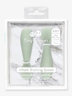 Lot De 2 Cuillères 1er âge EZPZ Tiny Spoon En Silicone Vert Amande - EZPZ -Hape Boutique lot de 2 cuilleres 1er age ezpz tiny spoon en silicone 4