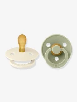 Lot De 2 Sucettes-tétines BIBS Colour, Taille 2 De 6 à 18 Mois Ivoire/vert Sauge - Bibs