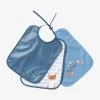 Lot De 3 Bavoirs Plastifiés Bleu - Vertbaudet