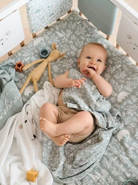 Lot De 3 Langes En Gaze De Coton DANS LES BOIS Multicolore - Vertbaudet 4 Lot De 3 Langes En Gaze De Coton DANS LES BOIS Multicolore - Vertbaudet – Image 4