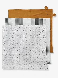 Lot De 3 Langes GREEN FOREST écru / Multicolore - Vertbaudet -Hape Boutique lot de 3 langes green forest 3