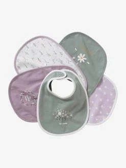 Lot De 5 Bavoirs Naissance Lot Chat Rose - Vertbaudet