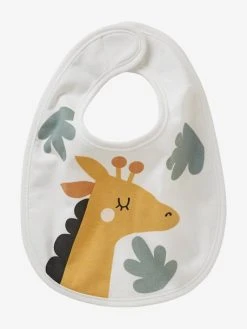 Lot De 7 Bavoirs Naissance En Coton Bio* Vertbaudet Blanc Jungle - Vertbaudet -Hape Boutique lot de 7 bavoirs naissance en coton bio vertbaudet 3