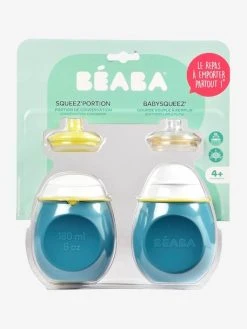 Lot De Gourdes Pour Compotes BEABA Babysqueez' 2 En 1 + Squeez'portion Blue - Beaba -Hape Boutique lot de gourdes pour compotes beaba babysqueez 2 en 1 squeezportion 2