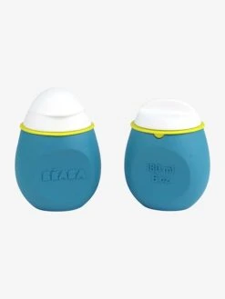 Lot De Gourdes Pour Compotes BEABA Babysqueez' 2 En 1 + Squeez'portion Blue - Beaba -Hape Boutique lot de gourdes pour compotes beaba babysqueez 2 en 1 squeezportion 3