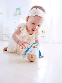 Pingouin Culbuto Musical HAPE Bleu - Hape -Hape Boutique pingouin culbuto musical hape 2