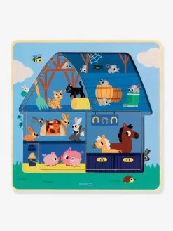 Puzzle 3 Niveaux Chez Moo DJECO Bleu - Djeco -Hape Boutique puzzle 3 niveaux chez moo djeco 3