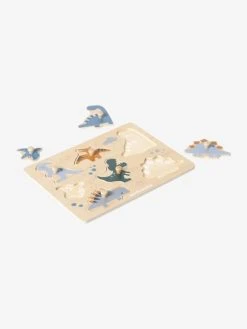 Puzzle Bouton Dinosaures En Bois FSC® Multicolore - Vertbaudet