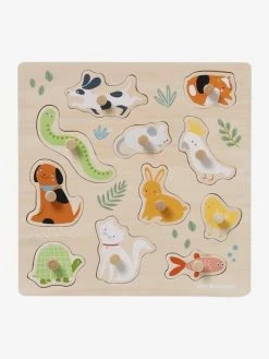 Puzzle Boutons Animaux De Compagnie En Bois FSC® Multicolore - Vertbaudet