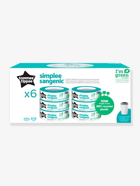 Recharges Simplee X 6 TOMMEE TIPPEE En Plastique Recyclé Gris - Tommee Tippee 2 Recharges Simplee X 6 TOMMEE TIPPEE En Plastique Recyclé Gris - Tommee Tippee – Image 2