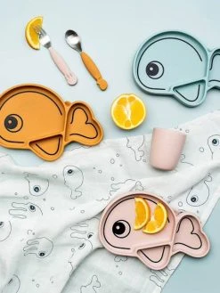 Set 2 Couverts DONE BY DEER YummyPlus Sea Friends Rose - Done By Deer -Hape Boutique set 2 couverts done by deer yummyplus sea friends 5