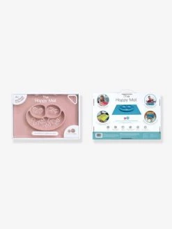 Set De Table Tout-en-un Avec Assiette EZPZ Happy Mat En Silicone Rose - EZPZ -Hape Boutique set de table tout en un avec assiette ezpz happy mat en silicone 2