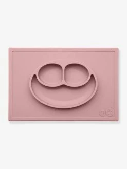 Set De Table Tout-en-un Avec Assiette EZPZ Happy Mat En Silicone Rose - EZPZ