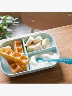 Set Vaisselle 2 Pièces Silicone BEABA Gris Clair - Beaba -Hape Boutique set vaisselle 2 pieces silicone beaba 4