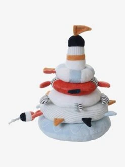 Tour à Empiler En Tissu LEON SUR LE PONTON Multicolore - Vertbaudet -Hape Boutique tour a empiler en tissu leon sur le ponton 2