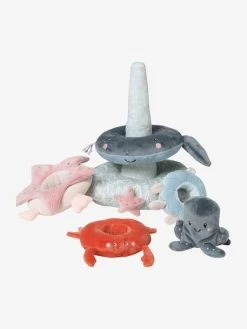 Tour à Empiler En Tissu SOUS L'OCÉAN Gris - Vertbaudet -Hape Boutique tour a empiler en tissu sous locean 2