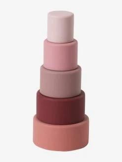 Tour à Empiler Ronde En Silicone Rose - Vertbaudet